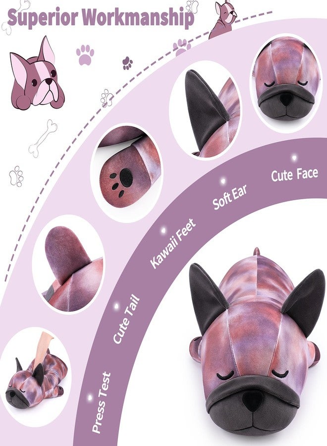 Auspicious beginning 30'' Giant French Bulldog Plush Stuffed Animal- Leopard Pattern French Bulldog Dog Plush Pillow Plushies, Large Sleeping French Bulldog Large Plushie Toy, Birthday Gifts for Kids Girls Boys - Image 3